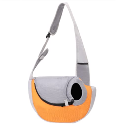 LUVYIMO Haustiertasche Pet Umhängetasche Aausgehende Tasche Modetrend Mode Schräge Katze Tasche (S, Grauweiß mit Orange) von LUVYIMO