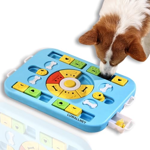 LUWALLNEY Interaktives Hundespielzeug, um sie beschäftigt zu halten, Hunde-Puzzle-Spielzeug für große, intelligente, kleine, mittelgroße Hunde, Katzenspielzeug für gelangweilte Indoor-Katzen, von LUWALLNEY