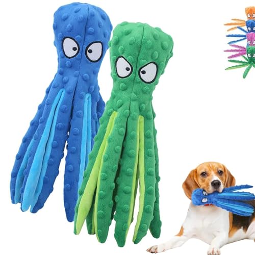 LUYJWZN Heartful Pets Octopus, No Stuffing Crinkle Dog Toys for Puppy Small to Large Dogs, No Stuffing Octopus Dog Toy for Aggressive Chewers, Training and Reduce Langeweile (B) von LUYJWZN