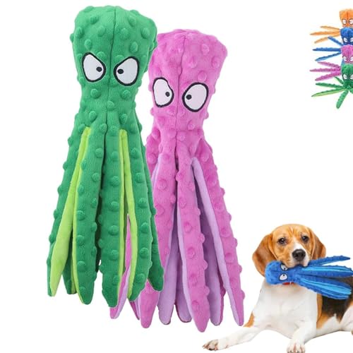 LUYJWZN Heartful Pets Octopus, No Stuffing Crinkle Dog Toys for Puppy Small to Large Dogs, No Stuffing Octopus Dog Toy for Aggressive Chewers, Training and Reduce Langeweile (D) von LUYJWZN
