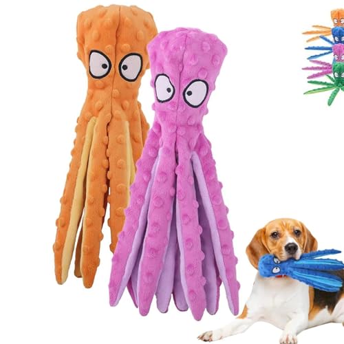 LUYJWZN Heartful Pets Octopus, No Stuffing Crinkle Dog Toys for Puppy Small to Large Dogs, No Stuffing Octopus Dog Toy for Aggressive Chewers, Training and Reduce Langeweile (E) von LUYJWZN
