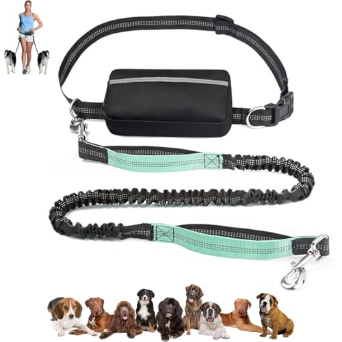 LUYJWZN Upliftjoys Dog Leash, Upliftjoys Hands Free Dog Leash with Zipper Pouch, Dual Padded Handles Waist Leashes for Medium and Large Dog, Reflective Design (B,Single Rope) von LUYJWZN