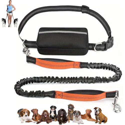 LUYJWZN Upliftjoys Dog Leash, Upliftjoys Hands Free Dog Leash with Zipper Pouch, Dual Padded Handles Waist Leashes for Medium and Large Dog, Reflective Design (C,Single Rope) von LUYJWZN
