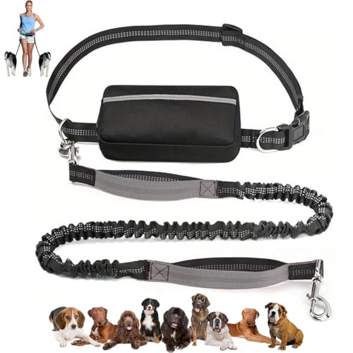 LUYJWZN Upliftjoys Dog Leash, Upliftjoys Hands Free Dog Leash with Zipper Pouch, Dual Padded Handles Waist Leashes for Medium and Large Dog, Reflective Design (E,Single Rope) von LUYJWZN