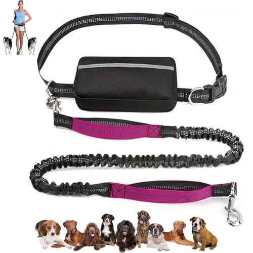 LUYJWZN Upliftjoys Dog Leash, Upliftjoys Hands Free Dog Leash with Zipper Pouch, Dual Padded Handles Waist Leashes for Medium and Large Dog, Reflective Design (G,Single Rope) von LUYJWZN