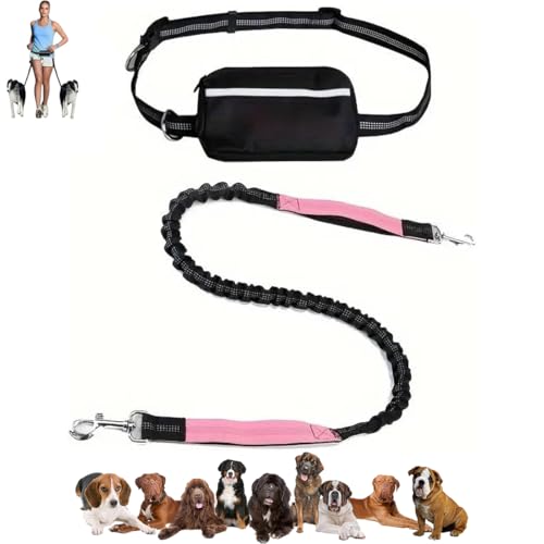 LUYJWZN Upliftjoys Dog Leash, Upliftjoys Hands Free Dog Leash with Zipper Pouch, Dual Padded Handles Waist Leashes for Medium and Large Dog, Reflective Design (H,Single Rope) von LUYJWZN