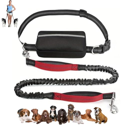 LUYJWZN Upliftjoys Dog Leash, Upliftjoys Hands Free Dog Leash with Zipper Pouch, Dual Padded Handles Waist Leashes for Medium and Large Dog, Reflective Design (J,Single Rope) von LUYJWZN