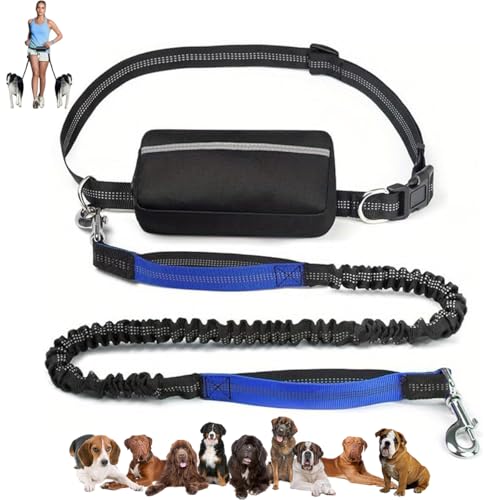 LUYJWZN Upliftjoys Dog Leash, Upliftjoys Hands Free Dog Leash with Zipper Pouch, Dual Padded Handles Waist Leashes for Medium and Large Dog, Reflective Design (K,Single Rope) von LUYJWZN