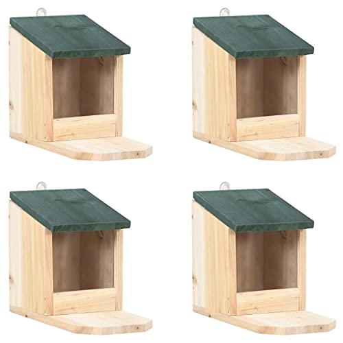 Eichhörnchen Futterhäuser wetterfest, Futterautomat, Eichhörnchen Futterstation aus Holz, 4er Set, 12 x 23 x 17,5 cm von LVHUIDEH
