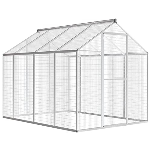 Freilaufgehege Hühnerstall Kleintierstall Hühnerhaus Geflügelstall mit Tür Haustierkäfig Hühnerkäfig Vogelkäfig Kleintiere Außenvoliere 178 x 242 x 192 cm Aluminium von LVHUIDEH