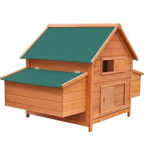 Garten Hühnerstall mit vorderen Lüftungsfenster und Legeboxen, Hühnerhaus aus Holz, Kleintierkäfig/Kleintierhaus, Witterungsbeständig, 157 x 97 x 110 cm, Einfacher Zusammenbau Garten Hühnerstall mit vorderen Lüftungsfenster und Legeboxen, Hühnerhaus aus Holz, Kleintierkäfig/Kleintierhaus, Witterungsbeständig, 157 x 97 x 110 cm, Einfacher Zusammenbau von LVHUIDEH