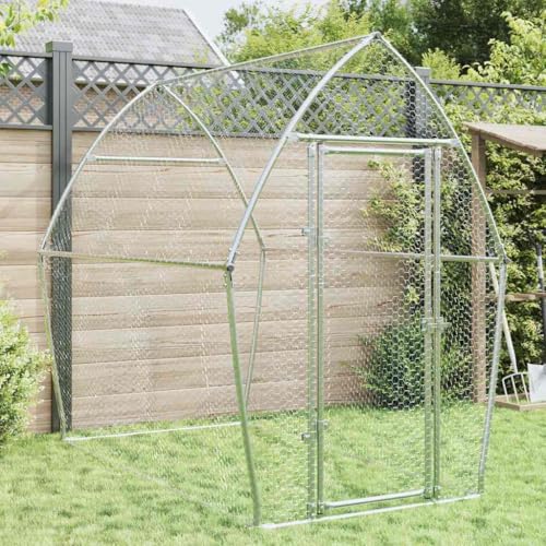 Hühnerstall Freilaufgehege Tiergehege Metall Hühnerhaus Freigehege Outdoor Geflügelstall Hühnerkäfig für Kleintiere 200 x 105 x 182 cm Verzinkter Stahl von LVHUIDEH