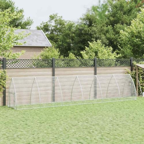 Hühnerstall Freilaufgehege Tiergehege Metall Hühnerhaus Freigehege Outdoor Geflügelstall Hühnerkäfig für Kleintiere 600 x 105 x 120 cm Verzinkter Stahl von LVHUIDEH