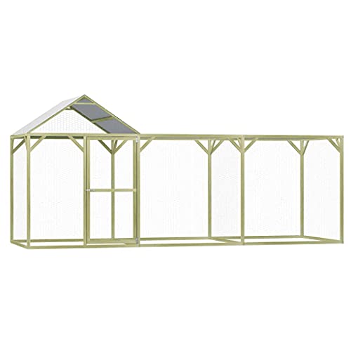 Hühnerstall mit wasserfest Dach Freilaufgehege Tiergehege Hühnerhaus Freigehege Outdoor Geflügelstall Hühnerkäfig für Kleintiere 450 x 150 x 200 cm Imprägniertes Kiefernholz von LVHUIDEH