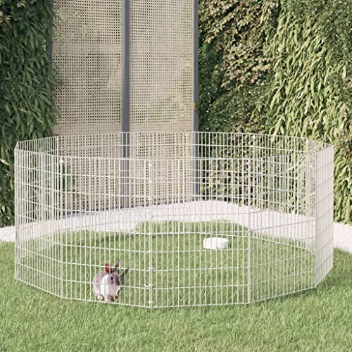 Kleintiergehege/Freilaufgehege/Kaninchengehege, Gehege für Hamster Kaninchen Meerschweinchen, 12er Set, 54 x 80 cm Größe jedes Paneels, Verzinktes Eisen von LVHUIDEH