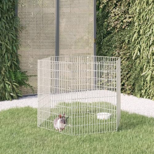 Kleintiergehege/Freilaufgehege/Kaninchengehege, Gehege für Hamster Kaninchen Meerschweinchen, 6er Set, 54 x 80 cm Größe jedes Paneels, Verzinktes Eisen von LVHUIDEH