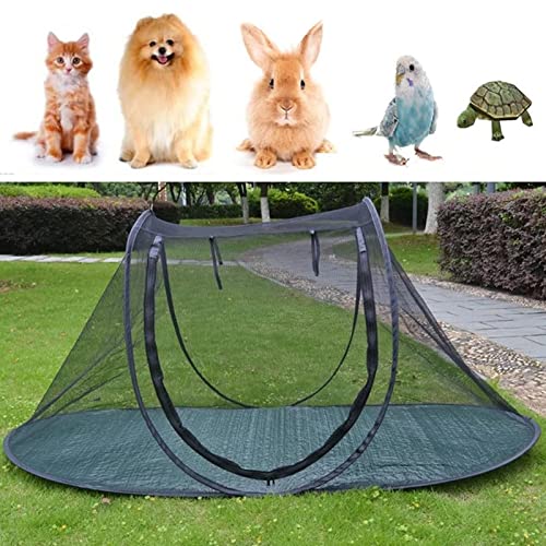 LVLONG Großes Katzenzelt, Haustier-Laufstall für drinnen und draußen, leicht, tragbar, zusammenklappbar, schwarz, für Katzen, Kaninchen, Hunde, Meerschweinchen, Frettchen von LVLONG