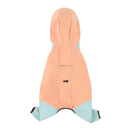 LVYUDS Abschleppbar Reflektierend Regenmantel Hund, Regenfest Schneeschutz 4 Beine Alles Inklusive Hunde Regenmantel, Regenjacke Hund Bichon Teddy für Kleine Hunde(Color:Orange,Size:S) von LVYUDS