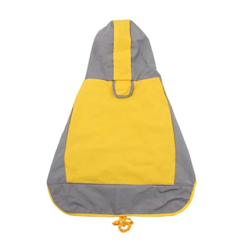 LVYUDS Freizeit Draussen Regenmantel Hund mit Kapuze, Abschleppbar Wasserdicht Reflektierend Einstellbar Hunde Regenmantel Geeignet für Groß mittel Kleine Hunde(Color:Gelb,Size:Size 6) von LVYUDS