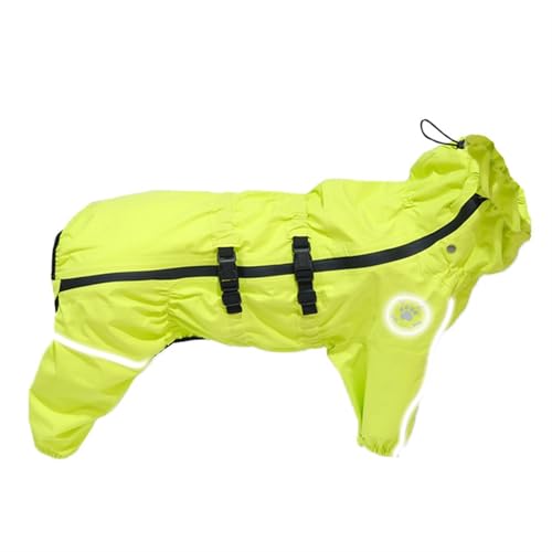 LVYUDS Groß/Mittel Regenmantel Hund 4-Beinig Alles Inbegriffen Wasserdicht Regenjacke Hund Park Strand Spielen Wandern Verstellbar Halsgamasche Taille Abschlepp-Loch(GrüN,XS) von LVYUDS