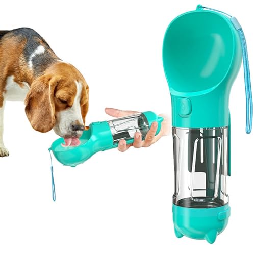 LVYUDS Hundetrinkflasche for Unterwegs, Hunde Trinkflasche mit Kotbeutel, Trinkflasche Hund for Draussen Gehen for Kleine und mittlere Hunde (Color : Blau, Size : 500ml) von LVYUDS