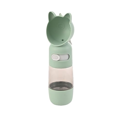 LVYUDS Hundetrinkflasche for Unterwegs 2 in 1, Hunde Trinkflasche Auslaufsicher mit Futterbehälter, Trinkflasche Hund for Hunde Gehen Camping Reisen (Color : GrüN, Size : Water and Food Cup) von LVYUDS