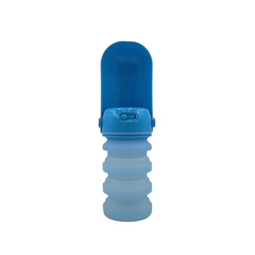 LVYUDS Hundetrinkflasche for Unterwegs Faltbare, Auslaufsicher Hunde Trinkflasche Leicht, Kompakt, Trinkflasche Hund Geeignet for Wandern, Reisen, Camping (Color : Blau) von LVYUDS