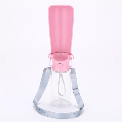 LVYUDS Hundetrinkflasche for Unterwegs Faltbare, Auslaufsicher Hunde Trinkflasche Leicht, Kompakt, Trinkflasche Hund Welpe Wesentliches for Wandern (Color : Pink, Size : 350ml) von LVYUDS