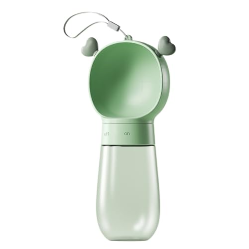LVYUDS Hundetrinkflasche for Unterwegs mit Futterbehälter, Auslaufsicher Hunde Trinkflasche, Trinkflasche Hund Essentiell for Draussen Spaziergänge for Katze Hunde (Color : GrüN, Size : 350ml) von LVYUDS