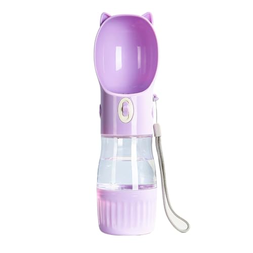 LVYUDS Hundetrinkflasche for Unterwegs mit Futterbehälter, Hunde Trinkflasche Auslaufsicher, Trinkflasche Hund for Draussen Gehen Reisen for Hunde Kleiner Rassen (Color : Purple, Size : Water and fo von LVYUDS