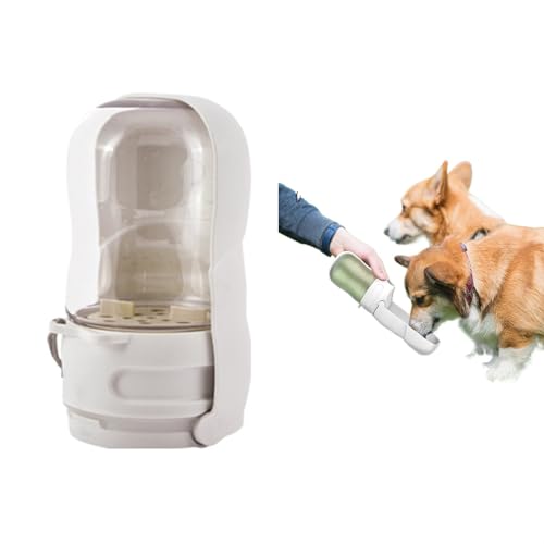 LVYUDS Hundetrinkflasche for Unterwegs mit Futterbehälter, Hunde Trinkflasche Faltbare, Trinkflasche Hund for Draussen Gehen Reisen for Hunde Kleiner Rassen (Color : Weiß, Size : Water Cup) von LVYUDS