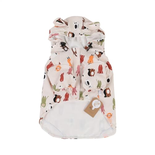 LVYUDS Karikatur Regenmantel Hund Einstellbar Kordelzug, Doppelt Schicht Wasserdicht Frühling Sommer Dünn Hunde Regenmantel, Regenjacke Hund Geeignet für Kleine Hunde(Color:Animal,Size:FB) von LVYUDS