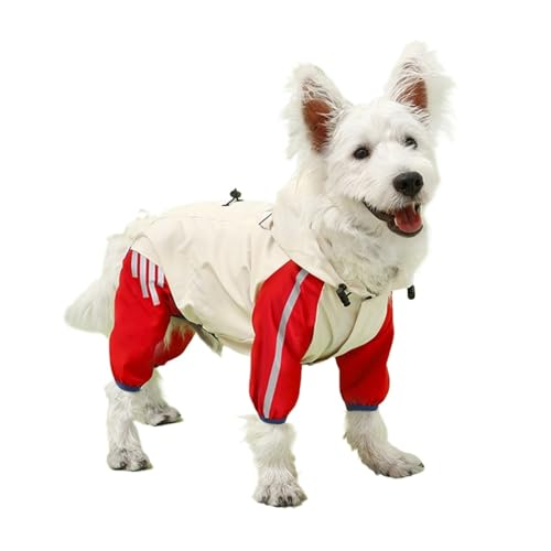LVYUDS Regenmantel Hund für Kleine Hunde mit Kapuze, Herbst Winter Warm Halten Winddicht Wasserdicht Hunde Regenmantel Geeignet Kleine Hunde zu Hinausgehen im Regenschnee(Color:Rot,Size:XL) von LVYUDS