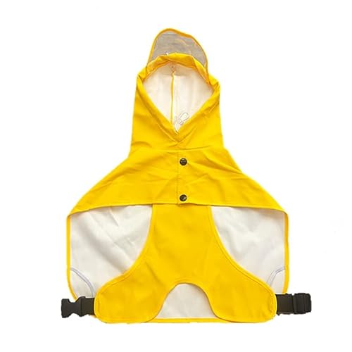 LVYUDS Regenmantel Hund für MittelGroße Hunde mit Kapuze, Atmungsaktiv Wasserdicht Winddicht mit Ziehen Loch Schützen die Bauch Hunde Regenmantel, Einfach zu Setzen an Abheben(Color:Gelb,Size:4XL) von LVYUDS