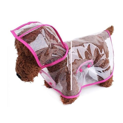 LVYUDS Transparent Mantel Regenmantel Hund, Eva Winddicht Regenfest mit Kapuze Geknöpft Licht Hunde Regenmantel, Einfach zu Setzen an Abheben übung Gehen Wandern(Color:Pink,Size:4XL) von LVYUDS
