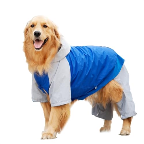 LVYUDS Winter 3 Stück Satz Regenmantel Hund, Alles Inklusive Winddicht Regenfest mit Kapuze Halten Warm Hunde Regenmantel Einstellbar, Essentiell für Regnerisch Wintertage(Color:Blau,Size:3) von LVYUDS
