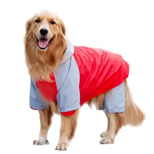 LVYUDS Winter 3 Stück Satz Regenmantel Hund, Alles Inklusive Winddicht Regenfest mit Kapuze Halten Warm Hunde Regenmantel Einstellbar, Essentiell für Regnerisch Wintertage(Color:Rot,Size:8) von LVYUDS