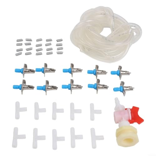 Komplettes automatisches Kaninchen-Bewässerungsset mit 10 Nippeltrinkern, Schlauch mit 5/16 Innendurchmesser und Widerhaken-Armaturen für zuverlässige Haustierhydratation von LVYXON