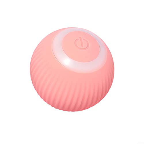 LVYXON Automatischer rollender Katzenball, mit 2 Modi, automatische Hindernisvermeidung und Anti-Verlust-Katzenspielzeugball mit LED-Licht, wiederaufladbar, Katzen-Trainingsball (blau/rosa) von LVYXON
