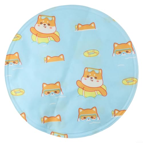 LVYXON Rundes kühlendes Gelkissen für Hunde und Katzen, Wärmeentlastung im Sommer, tragbar, leicht zu reinigen, kratzfest, für Zuhause, Auto, Außenbereich, 30 cm/40 cm (A 30 cm) von LVYXON
