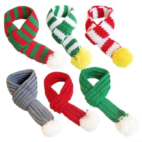 Mini-Schals aus Baumwolle für Hunde und Katzen, gestrickt, mit Bällen, für saisonale Zusammenkünfte und bequeme Passform, 3 Stück Mini-Schals aus Baumwolle für Hunde und Katzen, gestrickt, mit Bällen, für saisonale Zusammenkünfte und bequeme Passform, 3 Stück von LVYXON