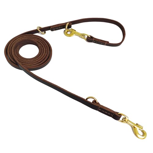 Hundeleine, multifunktionale Hundeleine, 2,4 m, Braun für mittelgroße und kleine Hunde Hundeleine, multifunktionale Hundeleine, 2,4 m, Braun für mittelgroße und kleine Hunde von LWBMG