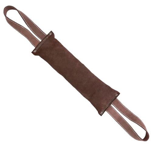 K9 Hundespielzeug aus Leder, mit zwei Griffen, quietschendes Hundespielzeug für kleine, mittelgroße und große Hunde, weiches strapazierfähiges Leder, Haustier-Trainingsspielzeug von LWBMG