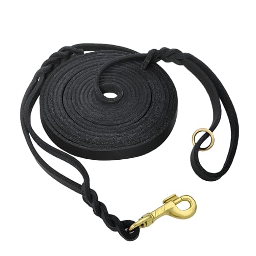 LWBMG 4,5 m lange Leder-Hundeleine mit Verkehrsgriff, geflochtene Leder-Trainingsleine für Outdoor-Wandern, Camping, Jagd LWBMG 4,5 m lange Leder-Hundeleine mit Verkehrsgriff, geflochtene Leder-Trainingsleine für Outdoor-Wandern, Camping, Jagd von LWBMG