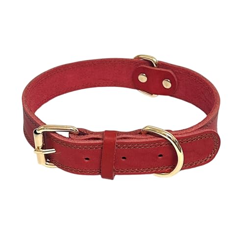 LWBMG Hundehalsband aus Leder, strapazierfähiges Hundehalsband, weiches und starkes Leder, verstellbar, für große Hunde, Rot, Größe XL LWBMG Hundehalsband aus Leder, strapazierfähiges Hundehalsband, weiches und starkes Leder, verstellbar, für große Hunde, Rot, Größe XL von LWBMG