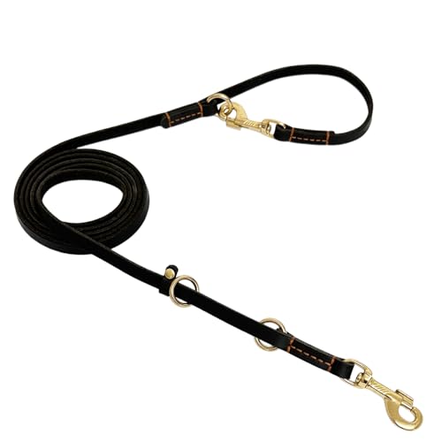 LWBMG Hundeleine aus Leder, 2,4 m, multifunktionale 6-in-1-Leine für Hunde, freihändig, Crossbody, verstellbarer Hüftgurt, doppelseitige Trainingsleine für mittelgroße und große Hunde, Schwarz LWBMG Hundeleine aus Leder, 2,4 m, multifunktionale 6-in-1-Leine für Hunde, freihändig, Crossbody, verstellbarer Hüftgurt, doppelseitige Trainingsleine für mittelgroße und große Hunde, Schwarz von LWBMG