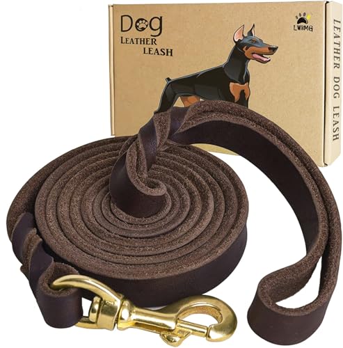 LWBMG Hundeleine aus Leder, strapazierfähig, geflochten, bequem für mittelgroße und große Hunde, 2,4 m x 1,27 cm, Braun LWBMG Hundeleine aus Leder, strapazierfähig, geflochten, bequem für mittelgroße und große Hunde, 2,4 m x 1,27 cm, Braun von LWBMG