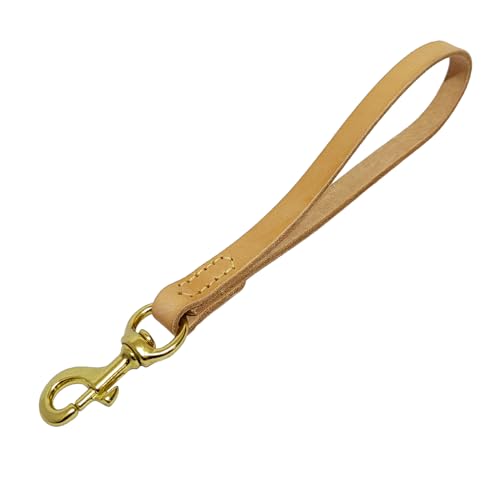 LWBMG Kurze Hundeleine aus Leder, 30,5 cm, kurze Hundeleine für kleine, mittelgroße und große Hunde, Training und Spazierengehen, Hellbraun LWBMG Kurze Hundeleine aus Leder, 30,5 cm, kurze Hundeleine für kleine, mittelgroße und große Hunde, Training und Spazierengehen, Hellbraun von LWBMG