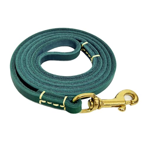 LWBMG Leder-Hundeleine, 1,8 m, dünne Lederleine für Hunde, kleine Haustiere, weiche Hundetrainingsleine für kleine und mittelgroße Hunde (0,95 x 1,8 m, Blau) von LWBMG