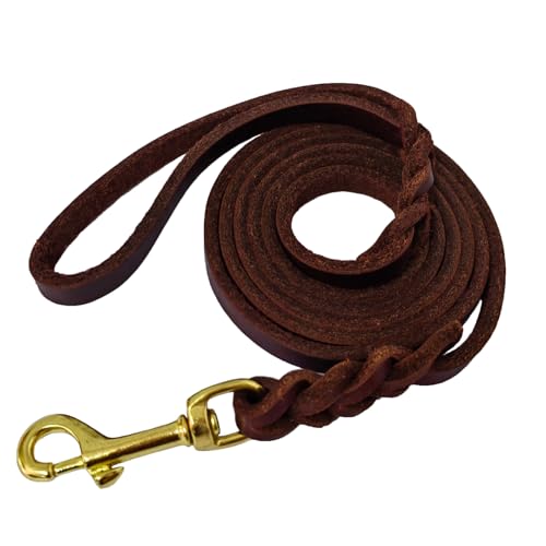 LWBMG Leder-Hundeleine für kleine Hunde, 1,8 m, dünne geflochtene Hundeleine, weiches Echtleder, Trainingsleine für kleine und mittelgroße Hunde, 1,9 x 1,8 m, Braun LWBMG Leder-Hundeleine für kleine Hunde, 1,8 m, dünne geflochtene Hundeleine, weiches Echtleder, Trainingsleine für kleine und mittelgroße Hunde, 1,9 x 1,8 m, Braun von LWBMG